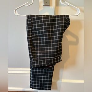 Banana Republic Black and White Dress Pants with Classic Check Pattern